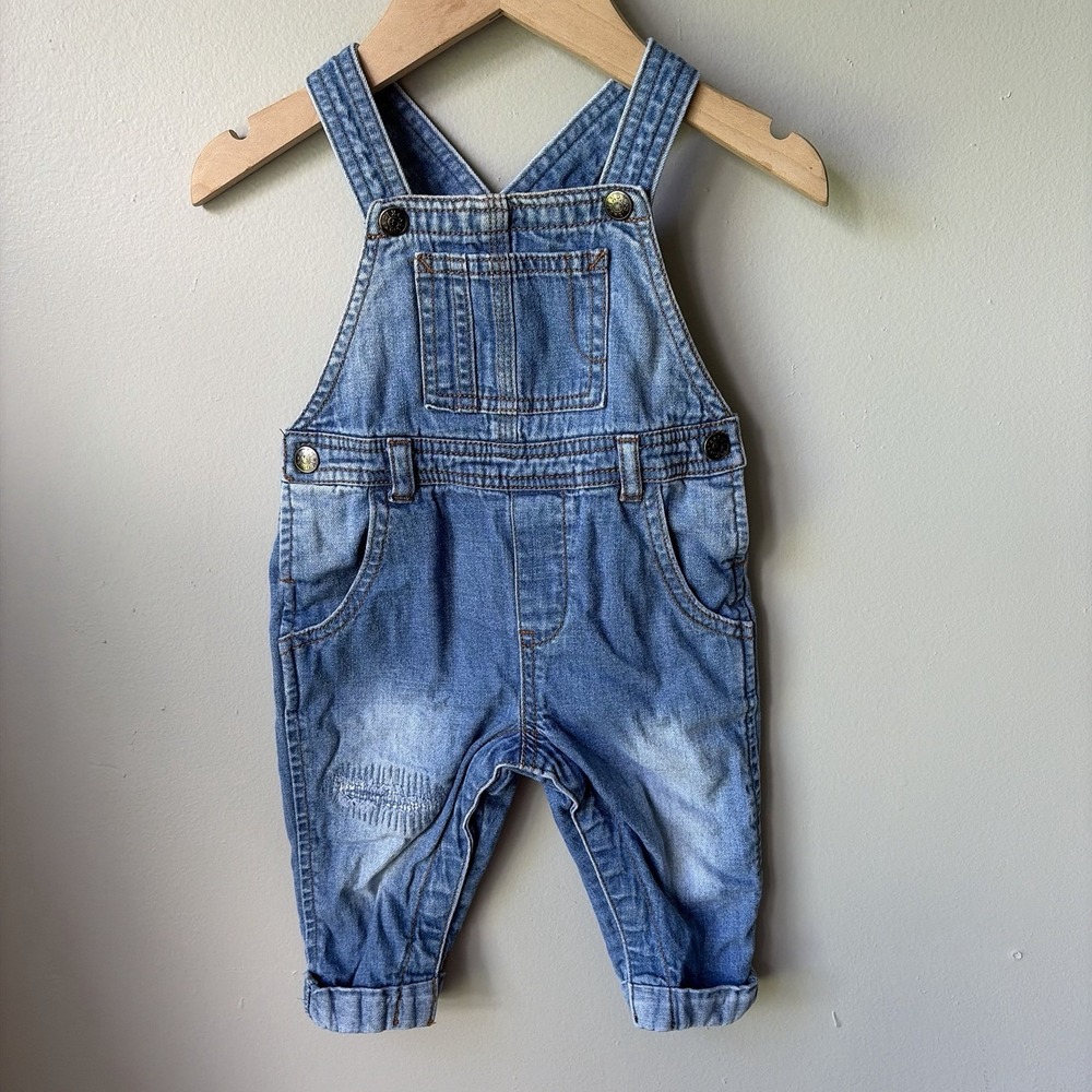 Vintage 90's Koala Bear Light Denim Overalls Baby Size 3-6 Months